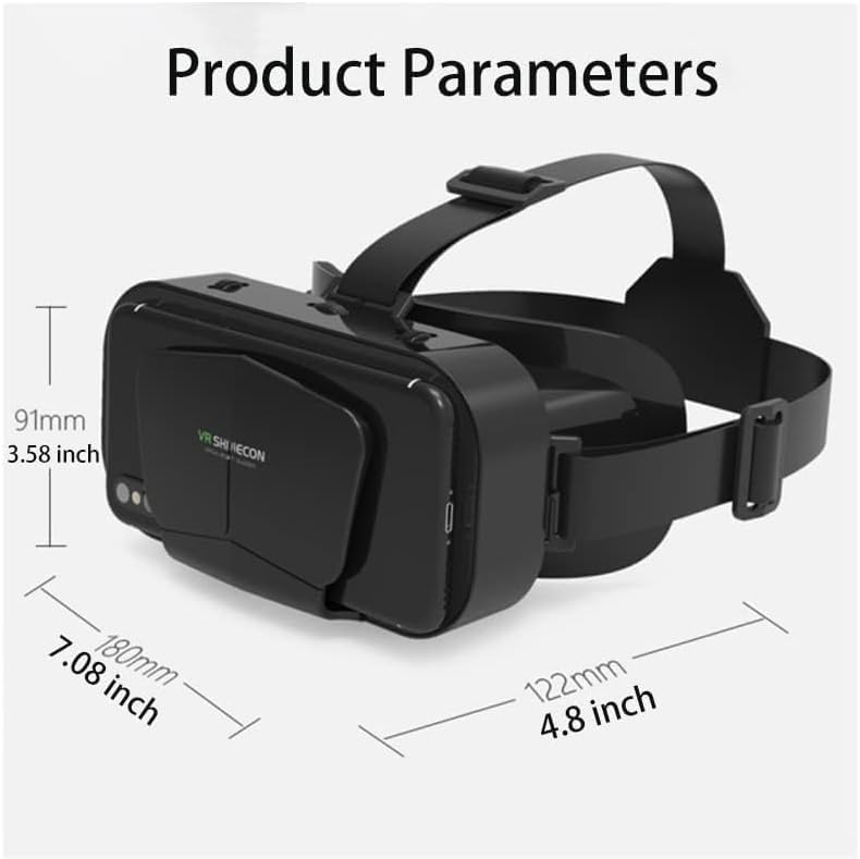 VR Headset with Controller for iPhone and Android Phones, 3D Virtual Reality Glasses, Adjustable Goggles for Movies and Games4.7-6.5 Inch Smartphones (Controller Bundle – Black)