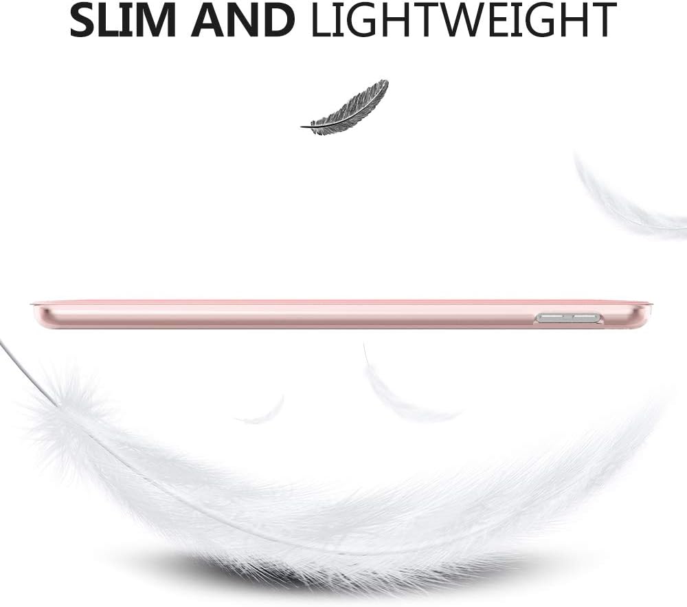 Moko Case for iPad 10.2 iPad 9th Generation 2021/ iPad 8th Generation 2020/ iPad 7th Generation 2019, Slim Stand Hard Back Shell Smart Cover Case for iPad 10.2 inch, Auto Wake/Sleep, Rose Gold