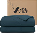 Soft Cooling Comforter, Full/Queen Cooling Blankets for Hot Sleepers, Double-Sided All-Season Cold Breathable Lightweight Blanket for Night Sweats, Dark Denim Blue, 90''x90''