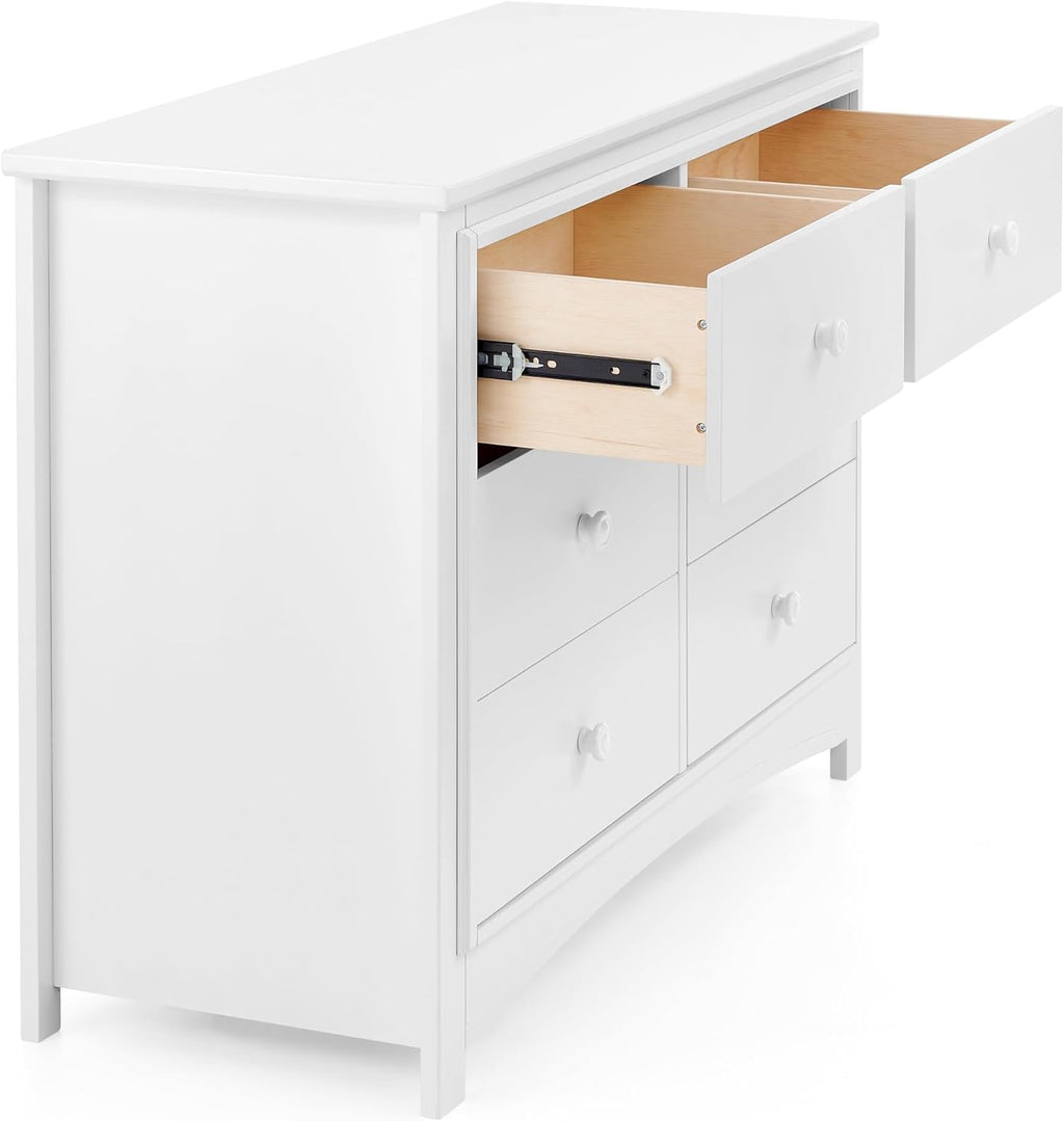 Delta Children Perry 6 Drawer Dresser - Greenguard Gold Certified, Bianca White