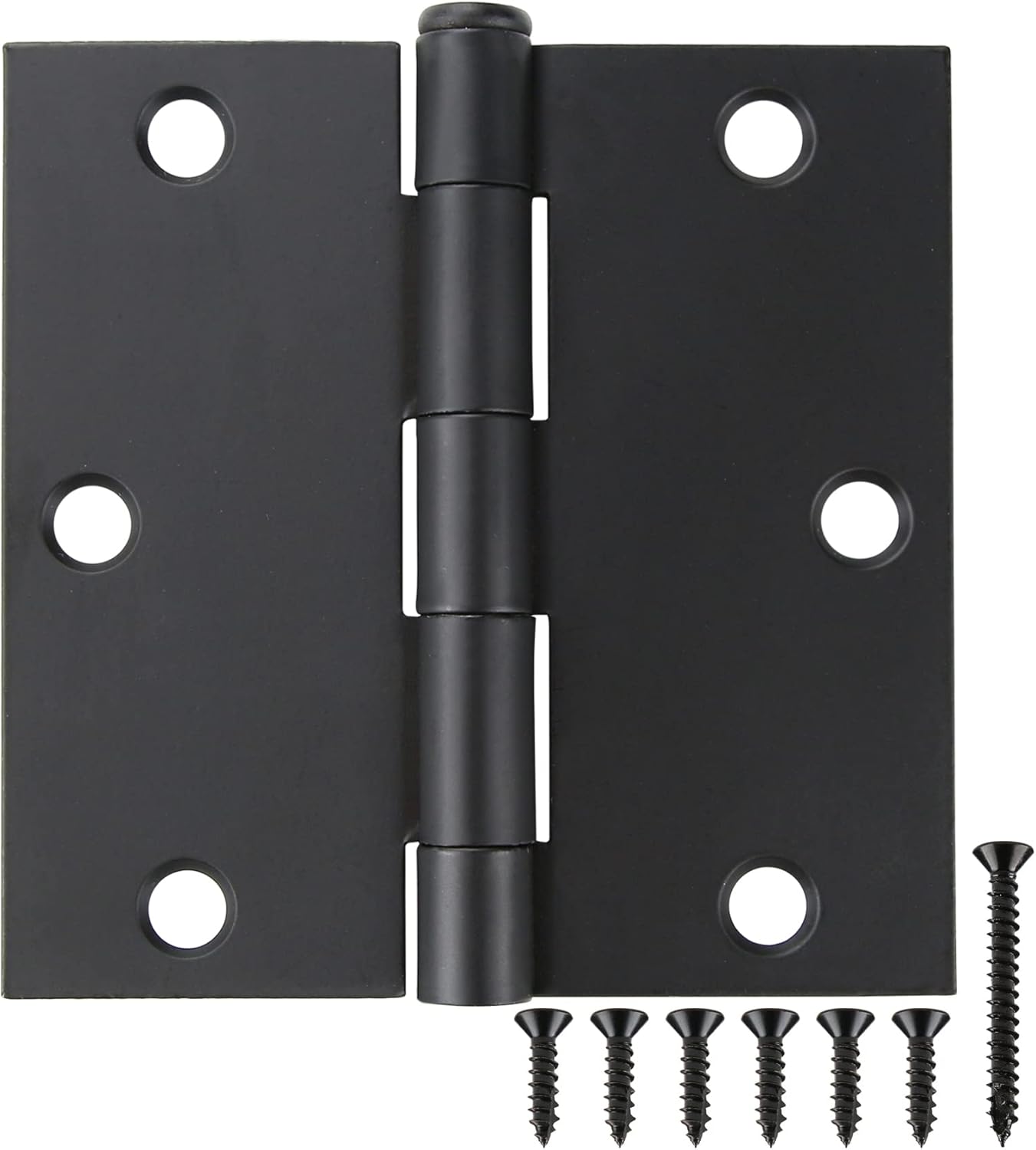 30 Pack Matte Black Door Hinges 3.5 x 3.5 Inch Interior 3 1/2 Inch Door Hinges for Doors Square Radius Corners Flat Iron Hinge 3 ½"x 3 ½" Door Hardware Controls