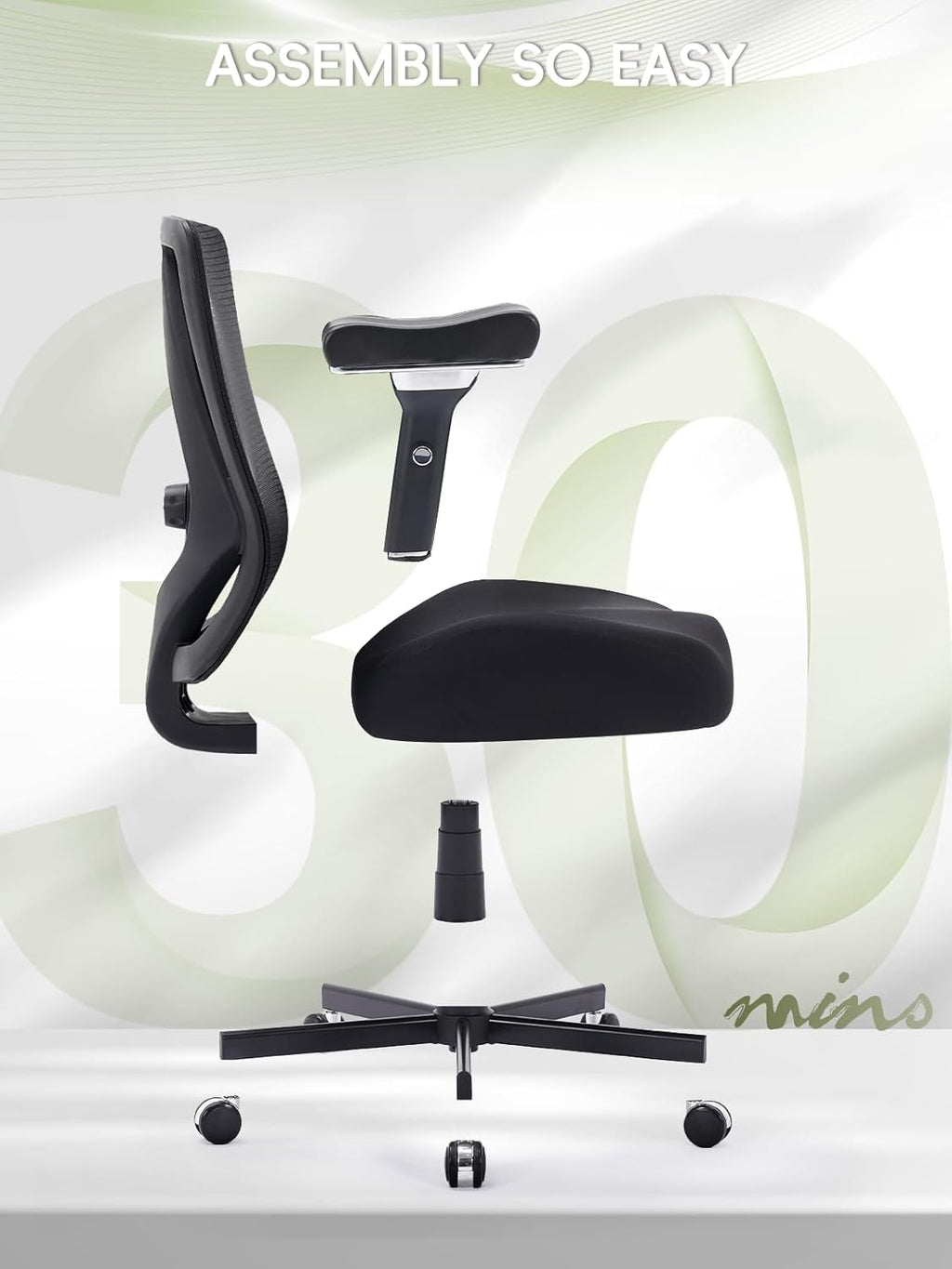 Big and Tall Office Chair 550lbs, Ergonomic Desk Chair with W-Shaped Thick Seat Cushion&4D Armrest, Executive Mesh Desk Chair with Adjustable Lumbar Support, Swivel Task Chairs for Home Office Gaming