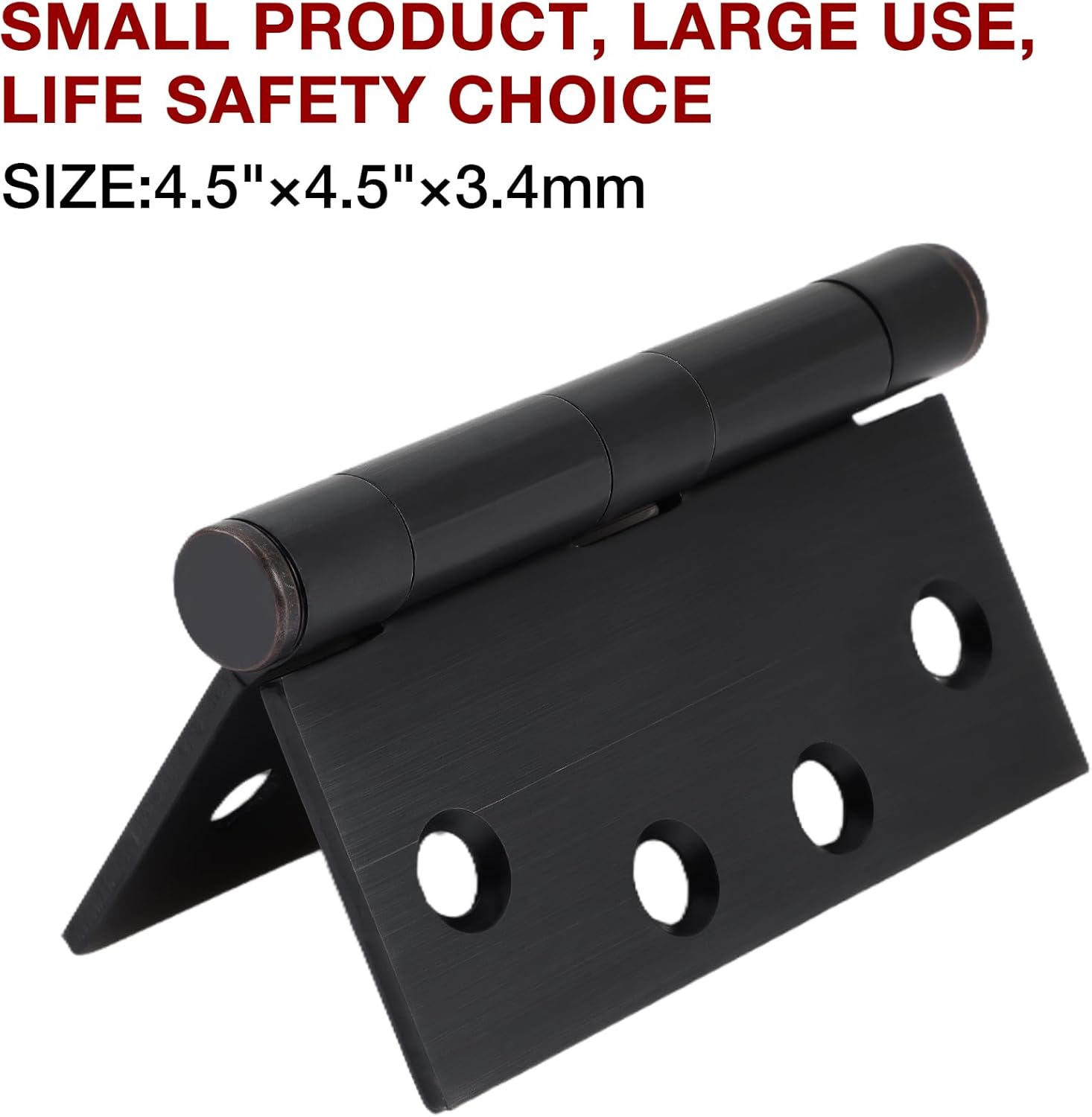 1 Pack Oil Rubbed Bronze 4.5 Inch Heavy Duty Commercial Door Hinges Square Security Door Hinges Industrial Grade Door Hardware Full Mortise Interior/Exterior Hinge for Doors Bifold Residential Office