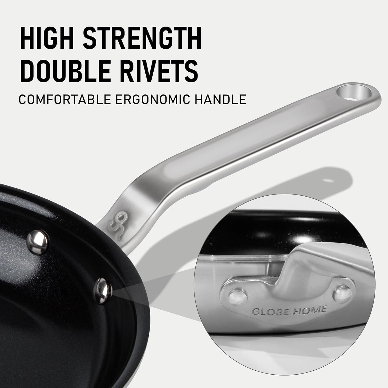5 Ply Ceramic Non Stick Frying Pans - 10 Inch Stainless Clad Nonstick Skillet, Non Toxic, PTFE & PFOA FREE, Professional Cookware for Induction, All Stoves and Oven up to 650°F