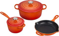 Le Creuset Enameled Cast Iron Signature Cookware Set, 5 pc, Flame