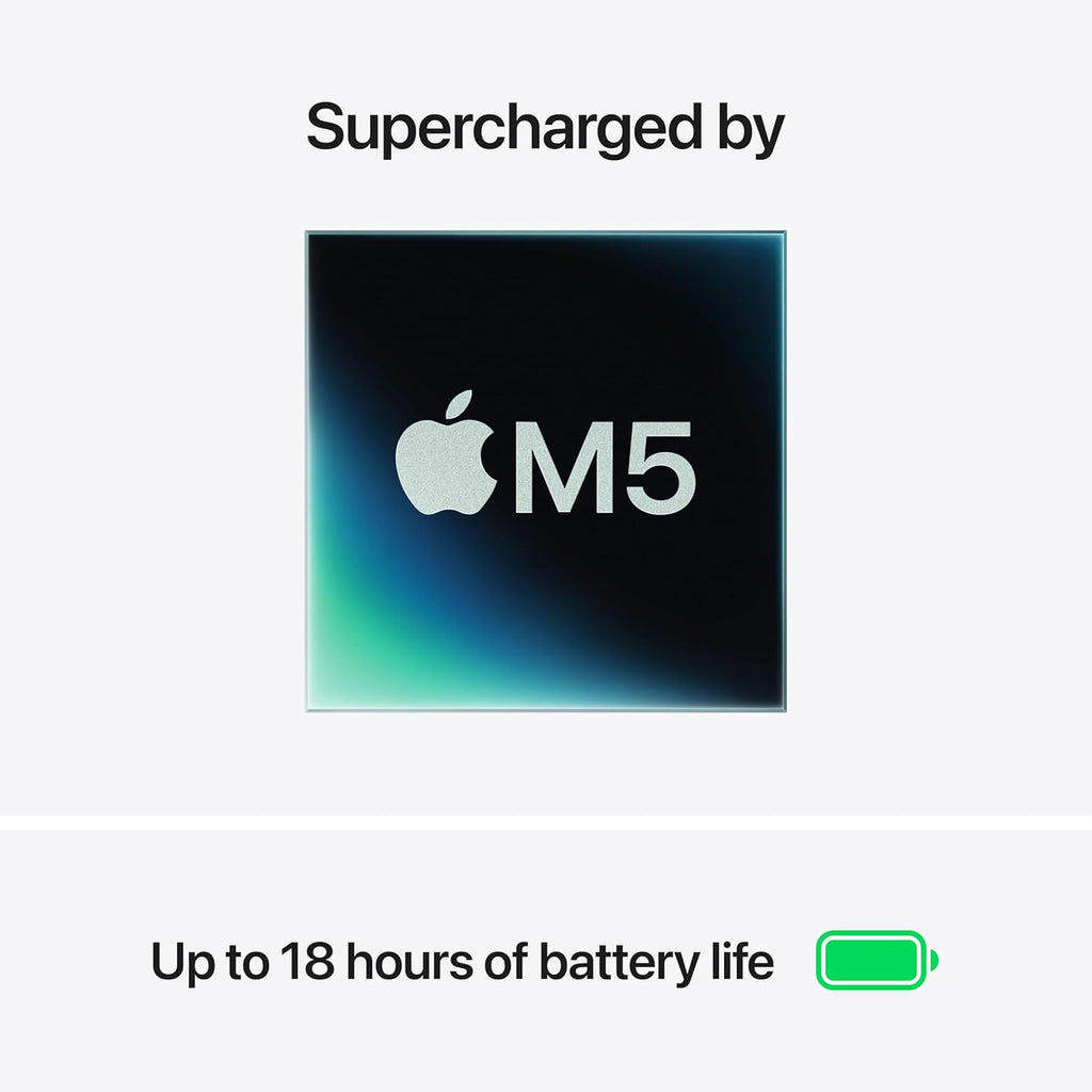 2026 MacBook Air 13-inch Laptop with M5 chip: Built for AI, 13.6-inch Liquid Retina Display, 16GB Unified Memory, 512GB SSD, 12MP Center Stage Camera, Touch ID, Wi-Fi 7; Starlight