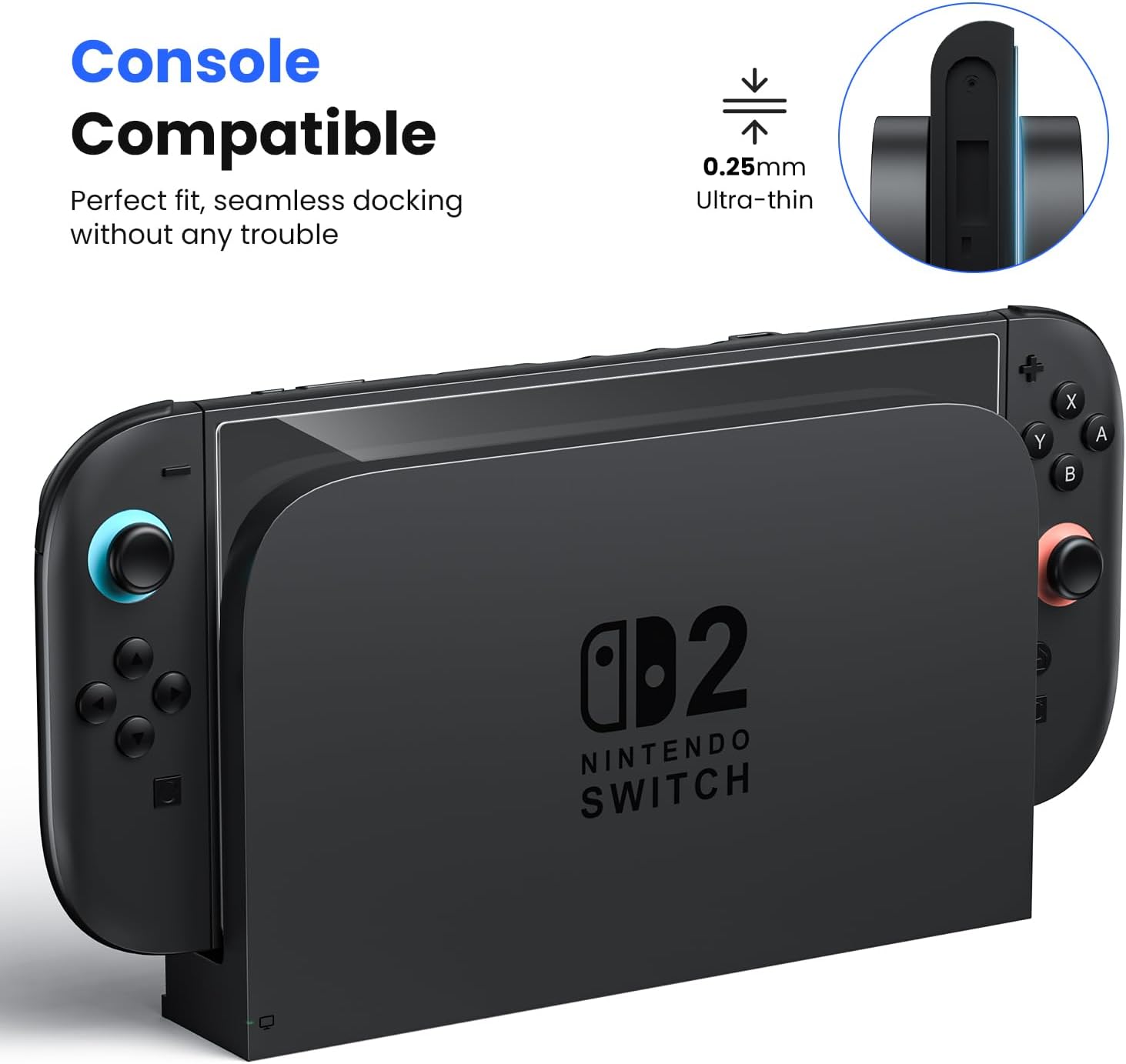 WSKEN for Nintendo Switch 2 Screen Protector - Shatterproof Tempered Glass with Auto-Dust Removal, Zero Bubbles Auto-Alignment, Anti-Scratch Glass Film for Switch 2 (2025) Accessories, 2 PCS