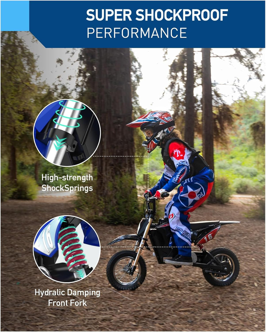 Hiboy DK1 36V Electric Dirt Bike,300W Electric Motorcycle - Up to 15.5MPH & 13.7 Miles Long-Range,3-Speed Modes Motorcycle for Kids Ages 3-10