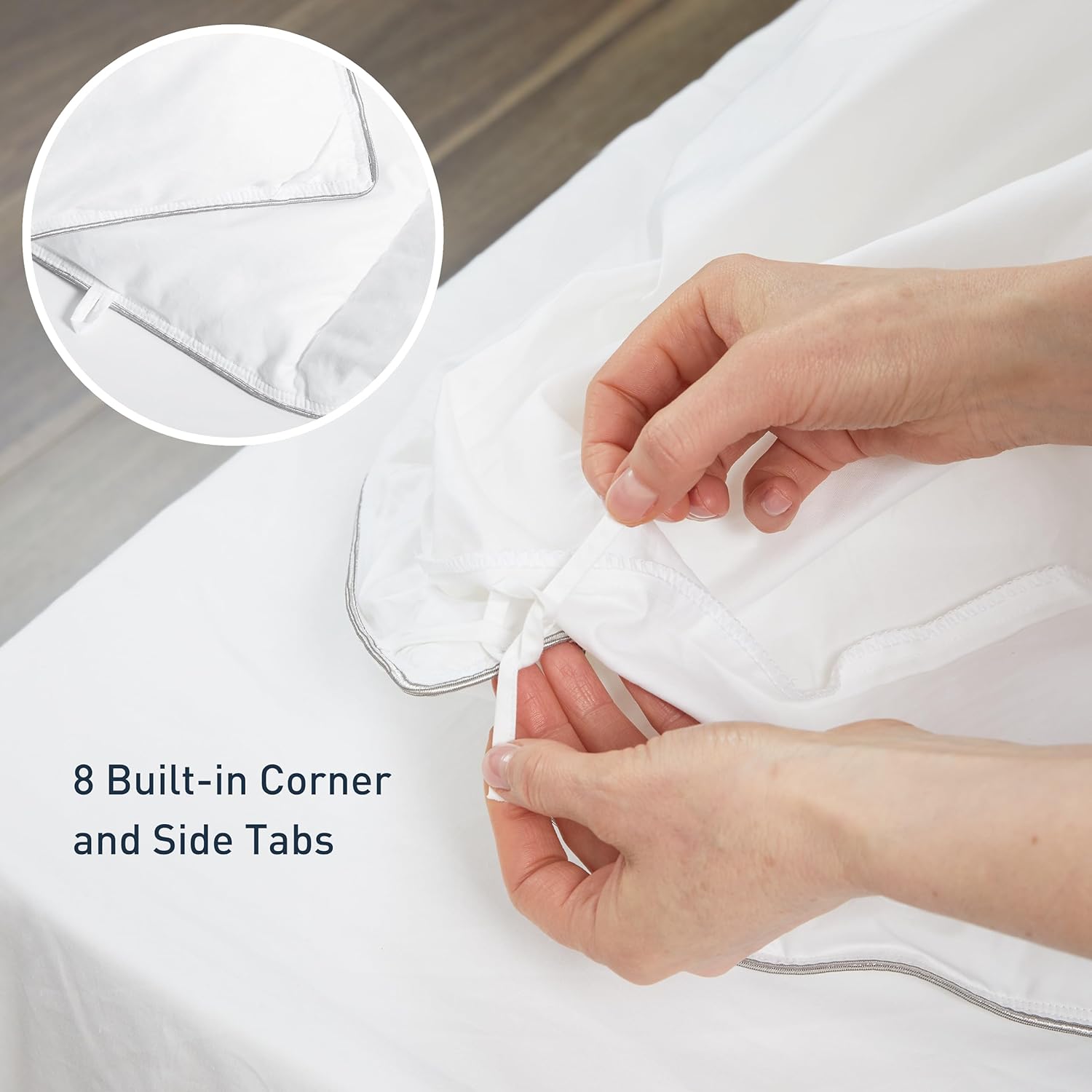 sunflower Comforter Duvet Insert Queen Size White Down Alternative Filling Cotton Shell All Season Hypoallergenic Warm Breathable Noiseless Machine Washable with Corner Taps