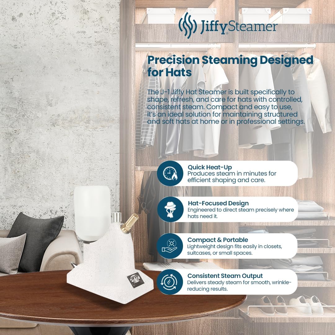 J-1 Jiffy Hat Steamer, 120 Volt,Grey