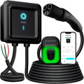 EVIQO NACS Charger for Tesla 48 Amp 240V Hardwired Level 2 EV Charger - Wall EV Charger Level 2, 25ft Cable, WiFi (2.4 GHz) Smart App - Weatherproof, Outdoor (IP66,NEMA 4) UL, ETL Certified
