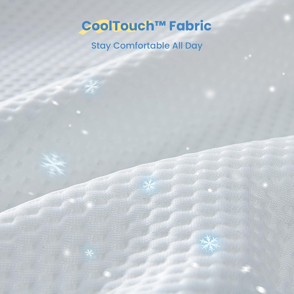 6" Dual Sided Crib & Toddler Mattress (Firm & Plush) - Memory Foam, Lux Cooling Removable Cover for Infant All-Night Comfort - CertiPUR-US Certified (Blue & White)