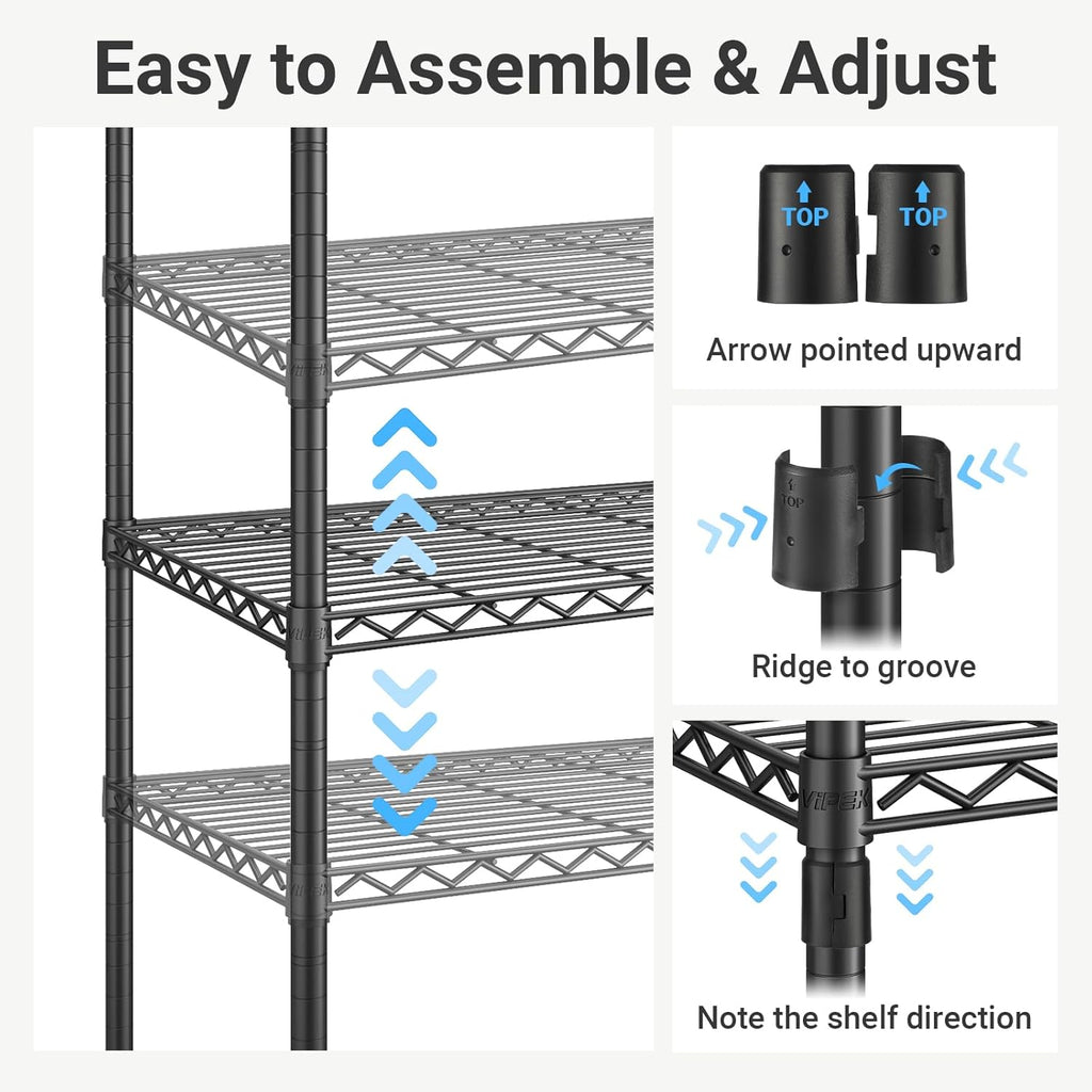 VIPEK V7 Clothes Rack Heavy Duty Max Load 670lbs, Garment Rack with 5 Tiers Adjustable Shelves Portable Closet Metal Sturdy Wardrobe Storage System for Walk-in Closet, Bedroom, Small Space (Gold)