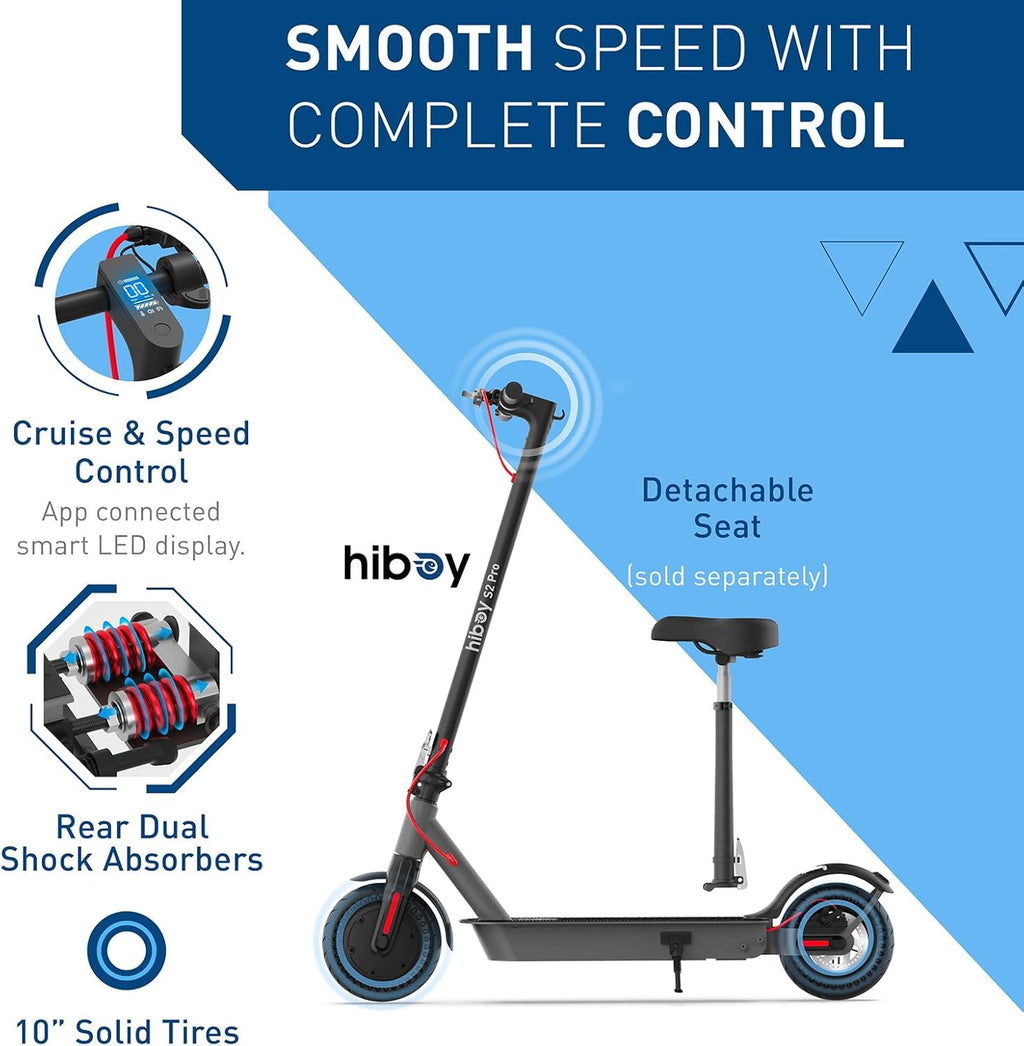 Hiboy S2 Pro/X300 Electric Scooter, 500W Motor, 10"/12" Tires, 25/38 Miles Range E Scooter, 19/23 Mph Folding Commuter Electric Scooter for Adults