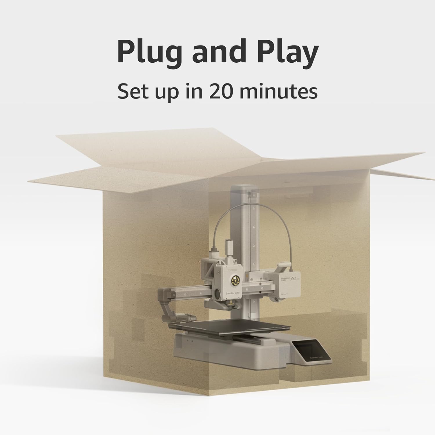 Bambu Lab A1 mini 3D Printer + LED Lamp Kit, Set Up in 20 Mins, High Speed & Precision, Full-Auto Calibration & Active Flow Rate Compensation, ≤48 dB Quiet FDM 3D Printers