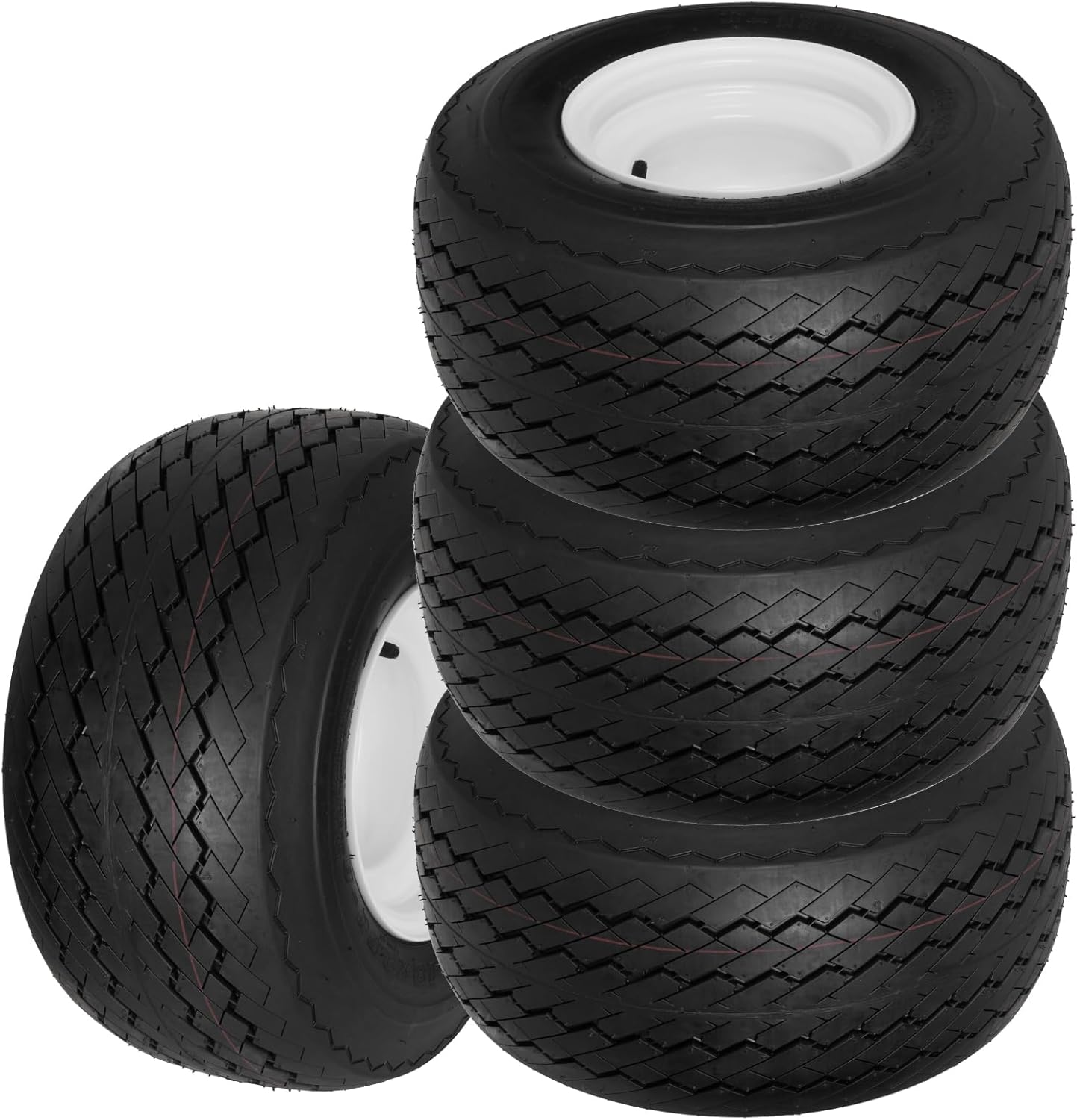 4 Pack 18x8.50-8 Golf Cart Tires with Wheel Assembly, 4-Lug 4" Center Hub, Compatible with Club Car, Cushman, E-Z-GO Golf Carts