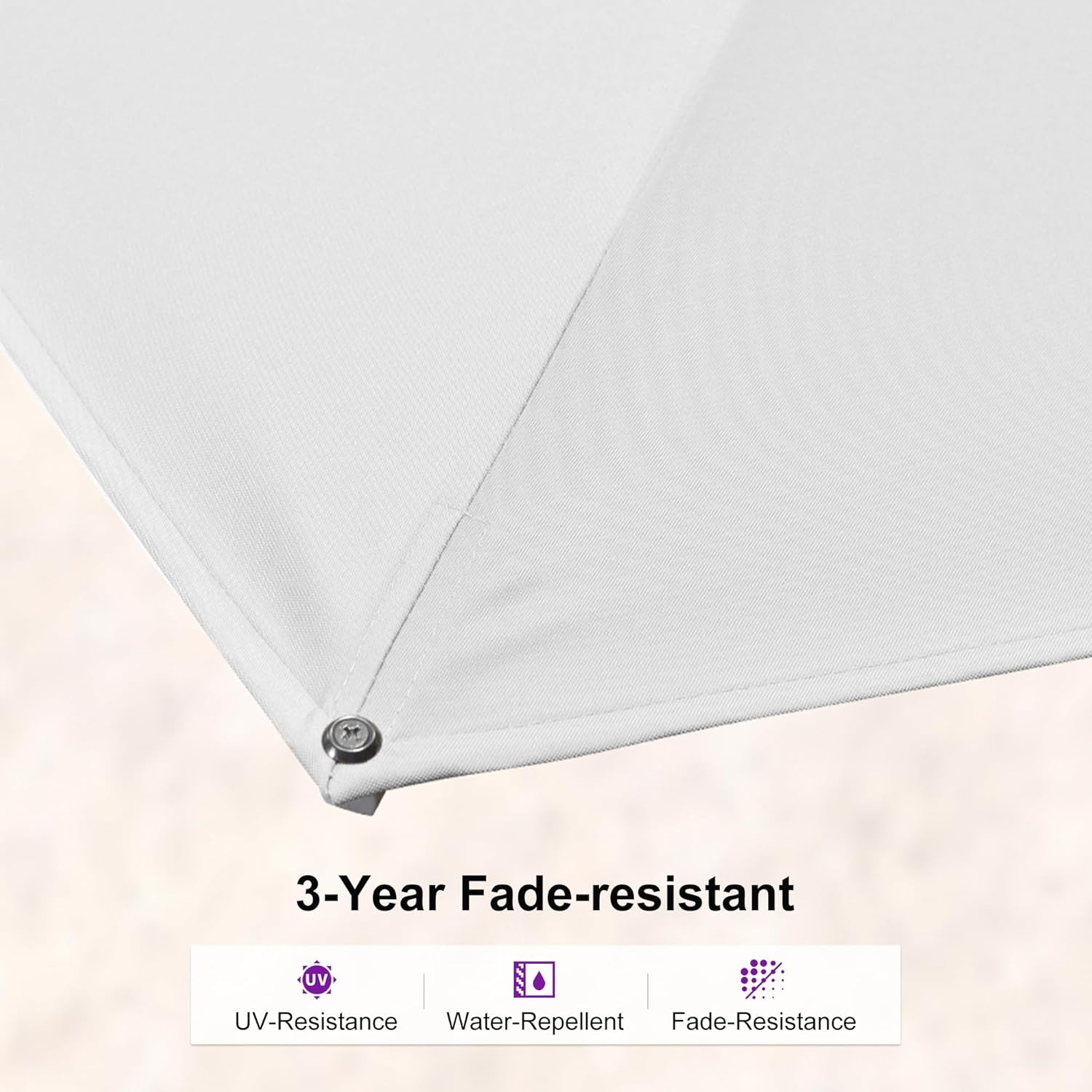 PURPLE LEAF 10 FT Right-left Tilt Patio Umbrella Swivel White Cantilever Umbrella with Tilt Aluminum Outdoor Umbrella with 360° Rotation for Deck Pool Garden, White