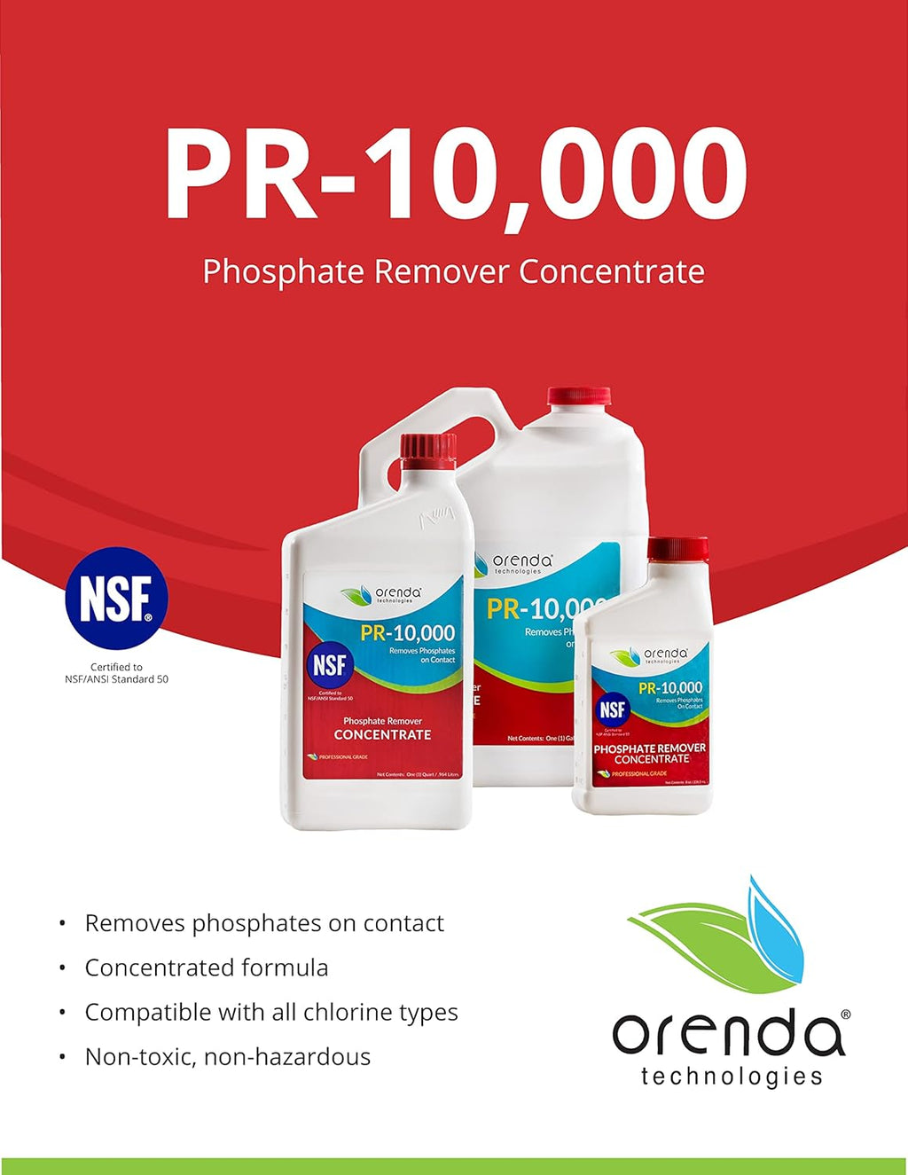 Orenda PR-10000-GAL Phosphate Remover Concentrate, 1-Gallon
