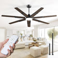 Amico Ceiling Fans with Lights,66 inch Walnut Ceiling fan with Light and Remote, 6 Speed Reversible DC Motor, 3CCT, Dimmable, Quiet, Timer, Outdoor Ceiling Fans for Patios, Indoor/Outdoor