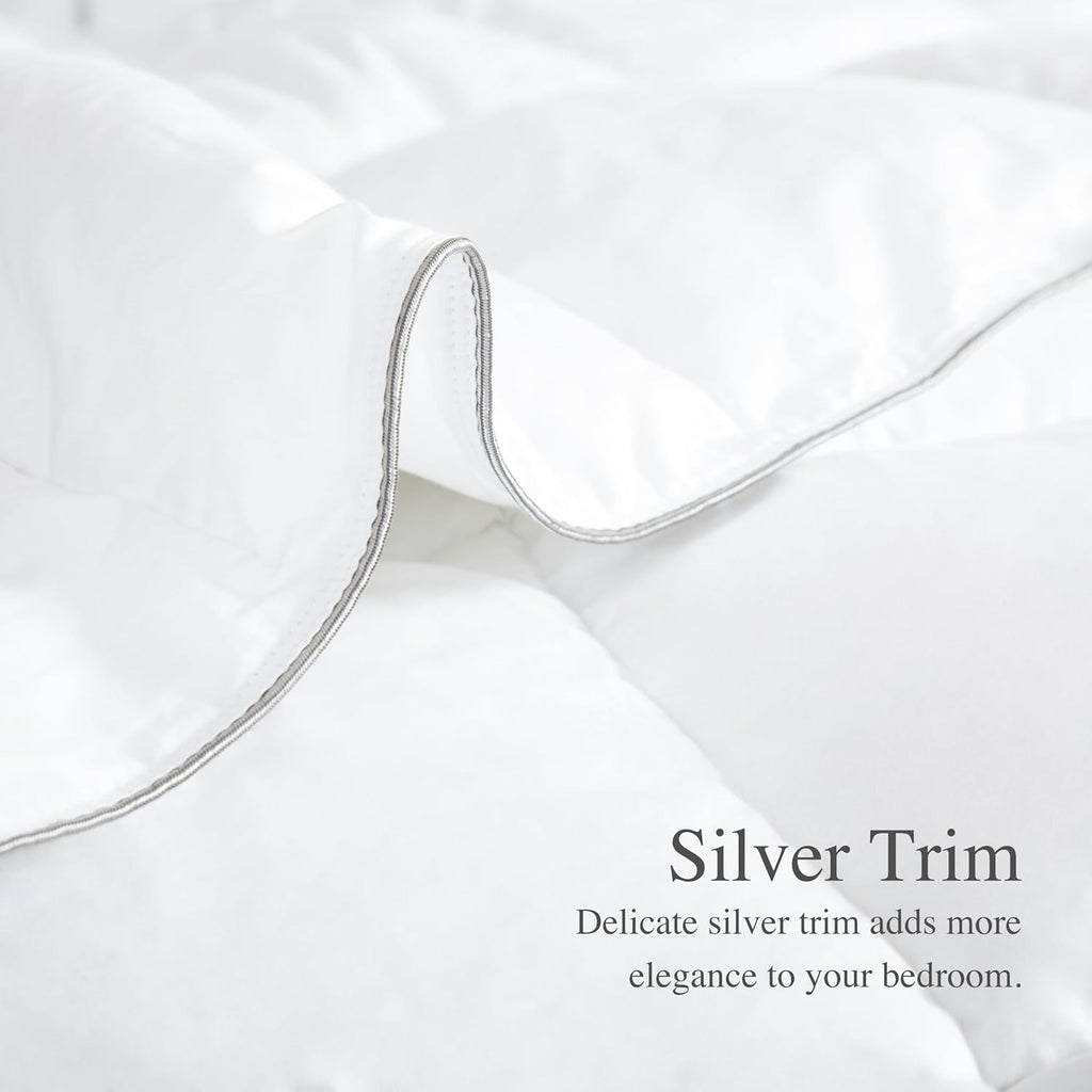 sunflower Comforter Duvet Insert Queen Size White Down Alternative Filling Cotton Shell All Season Hypoallergenic Warm Breathable Noiseless Machine Washable with Corner Taps