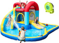 ELEMARA Inflatable Water Slide, 9 in 1 Kids Bounce House with 2 Slides, Pool&Trampoline, Fun Dart Game&Ring-toss Game, Climbing Walls, Bounce House with Blower for Outdoor Indoor, 108.3*106.3*56.3in