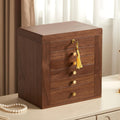 Black Walnut Wooden Jewelry Box, Wood Jewelry Organizer with 2 Side Doors Mirror Lockable Classical Style for Watch Necklace Ring Earring Storage Mothers Day Gifts for Mom-6 Layer