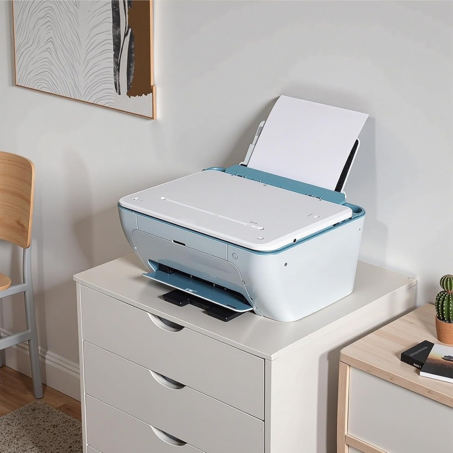 OLIXIS 7 Drawer Mobile File Cabinet Under Desk Storage Organization with Wheels Vertical Filing Chest Rolling Wood Small Desk Printer Stand for Home Office, 15.75"D x 18.74"W x 34.25"H, White