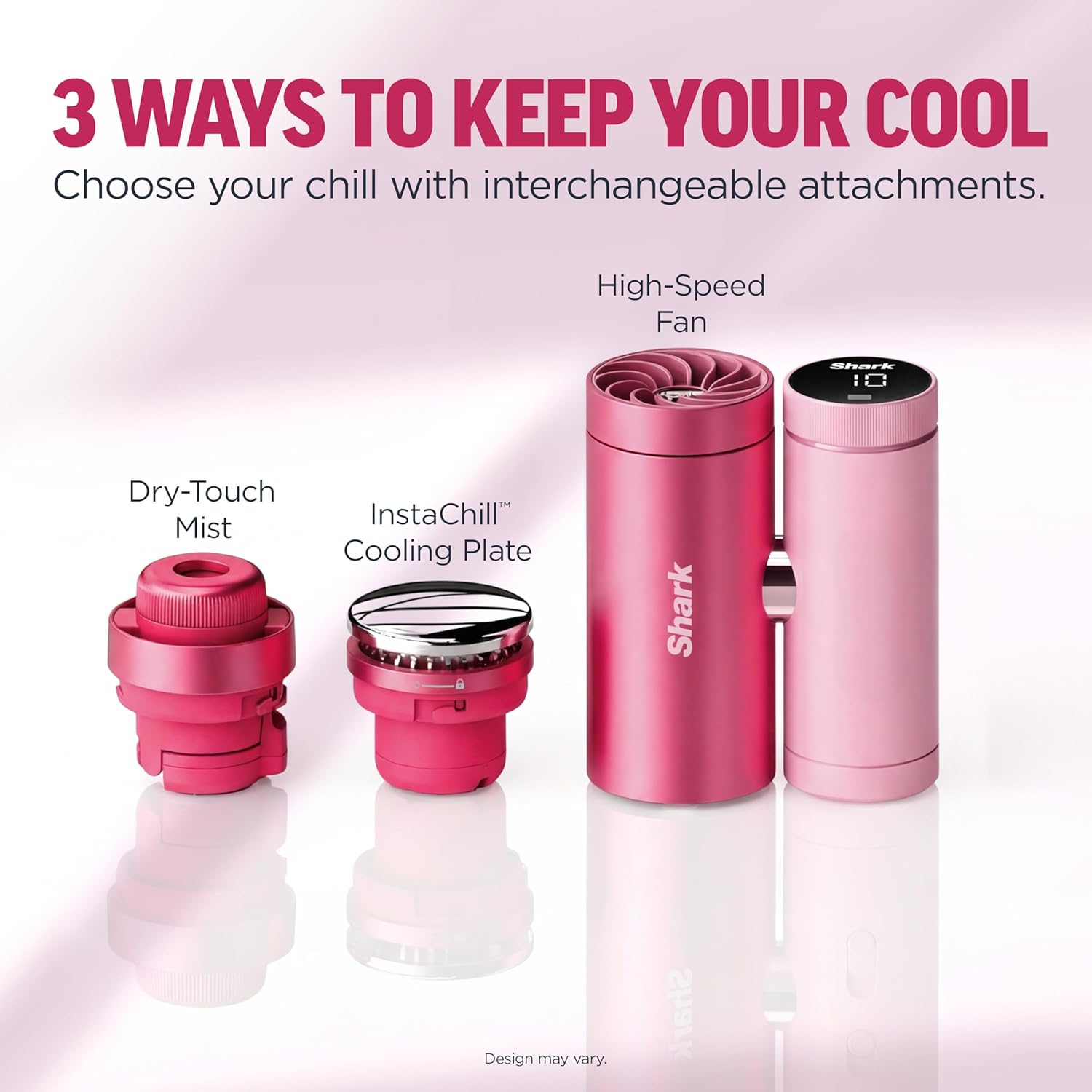 Shark ChillPill – The Only 3-in-1 Personal Cooling System with Fan, InstaChill Cooling Plate & Dry-Touch Mist – Portable, Handheld, Drops Skin Temp Up to 16°F, 10 Speeds, Carbon, FA022