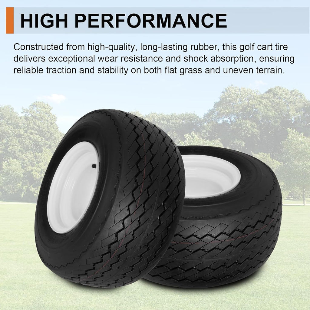4 Pack 18x8.50-8 Golf Cart Tires with Wheel Assembly, 4-Lug 4" Center Hub, Compatible with Club Car, Cushman, E-Z-GO Golf Carts