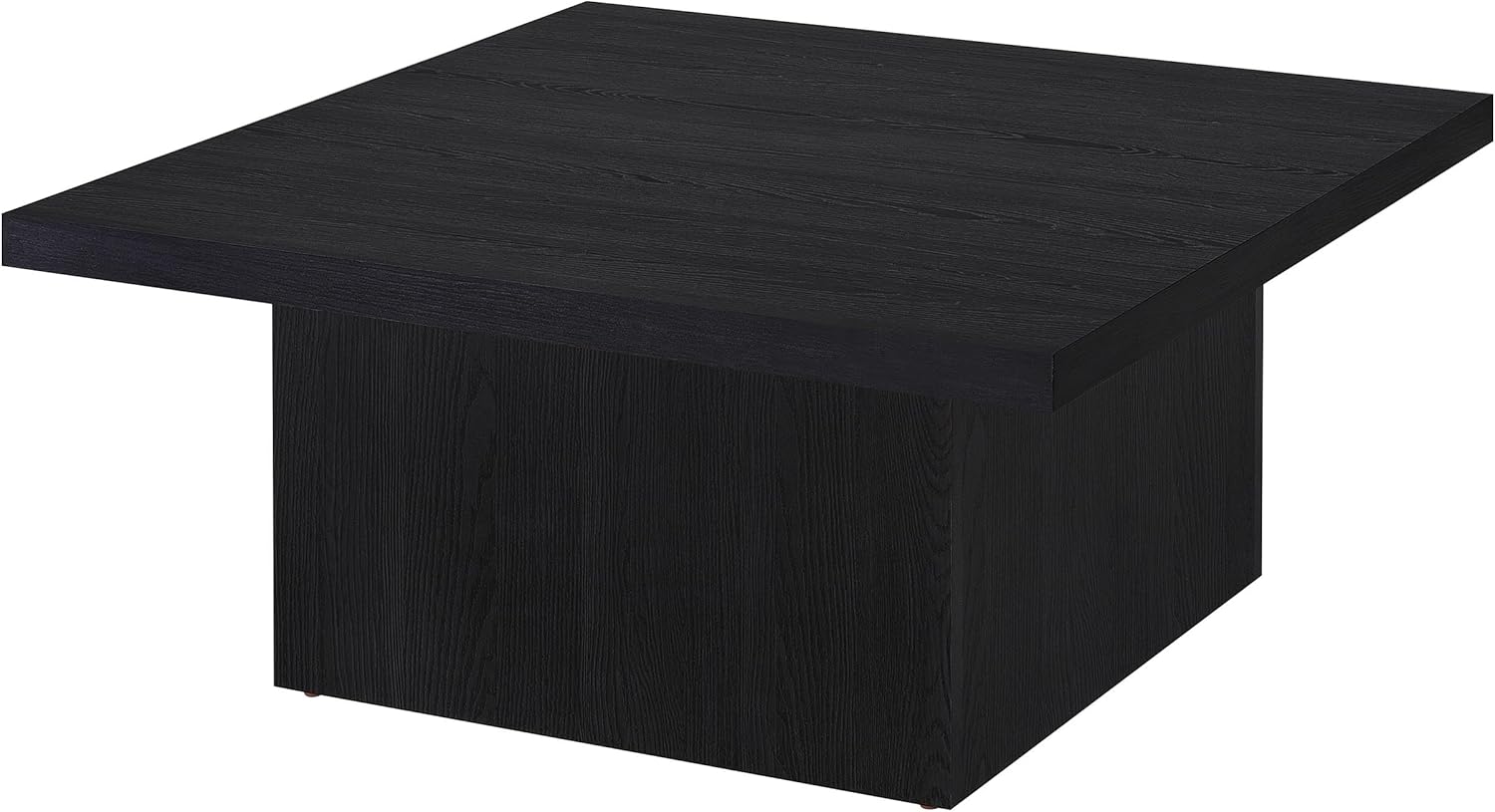 Coaster Home Furnishings - Devar - Wood - Square Coffee Table with Plinth Base, Geometric Design and Contemporary Style - Living Room - Black - 706408