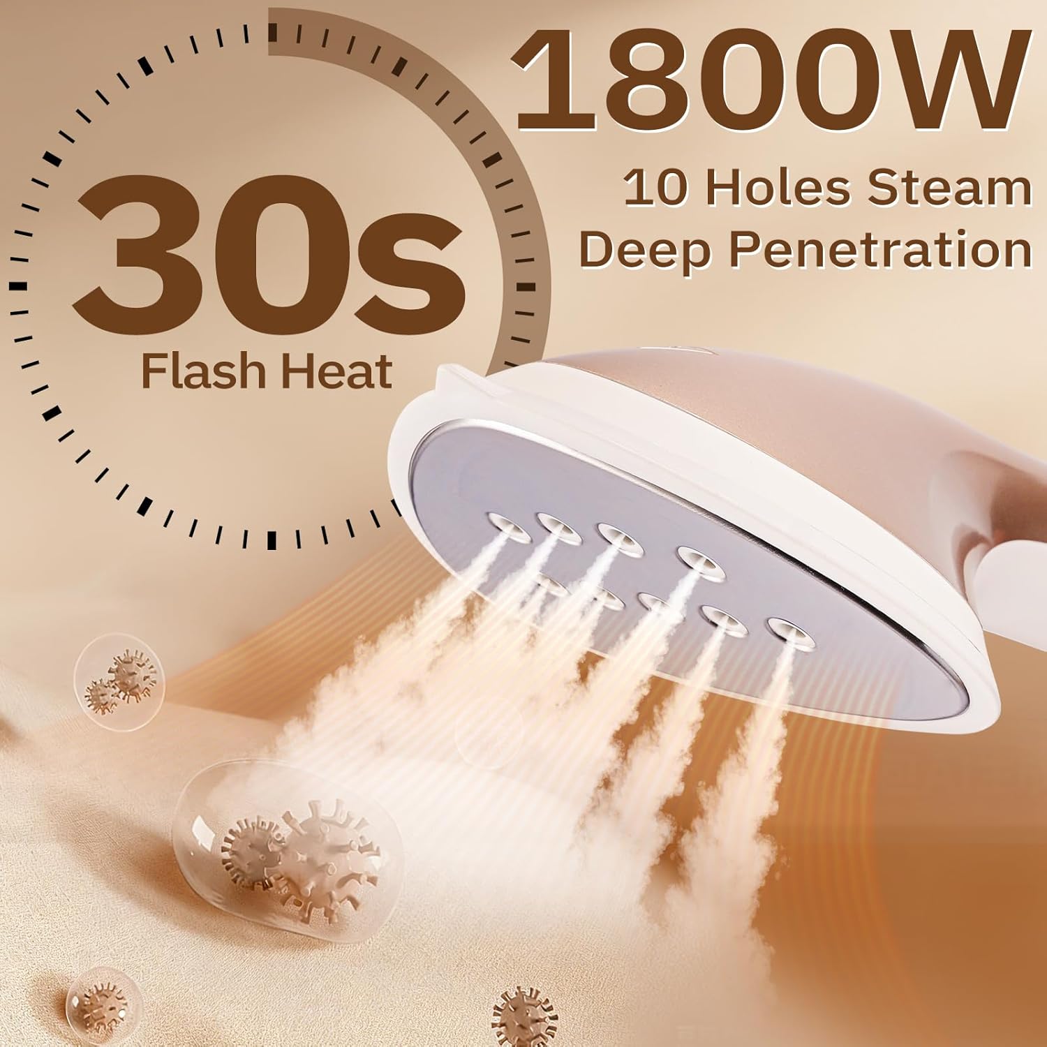 HAPAIS Steamer for Clothes,1800W Standing Garment Steamer 30s Fast Heat,90° Rotating Ironing Board,2L Tank for All Fabrics like Silk,Heavy Duty Double Pole Professional Clothes Steamer for Family
