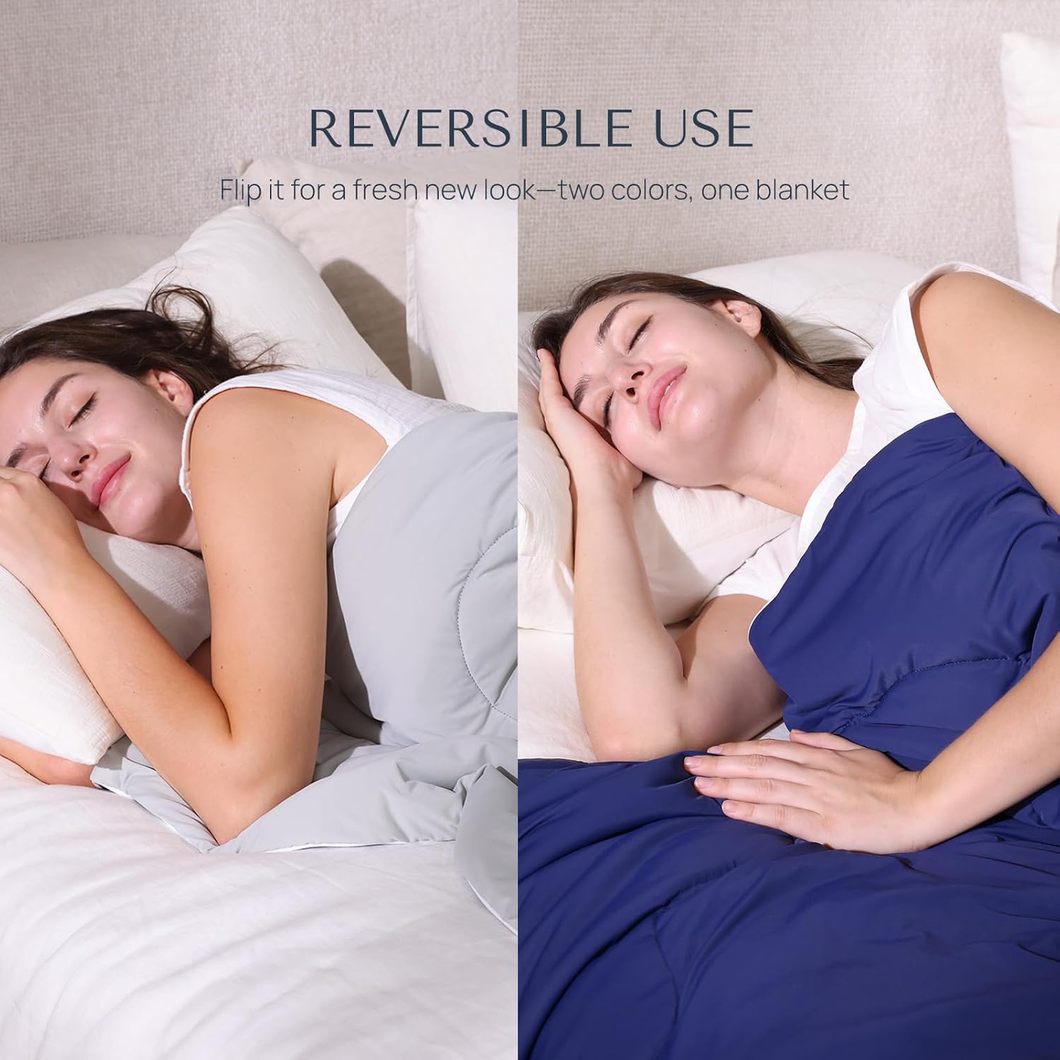 Cooling Comforter Twin/Twin XL,Reversible Lightweight Cooling Blanket by Ice Fiber Technology Ideal for Hot Sleepers and Night Sweats,Can Be Used Year-Round,Blue 68x90Inches.