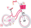 RoyalBaby Girls Bike with Training Wheels, Stargirl Kids Bicycle 12 Inch Toddlers to Big Kids 3-4 Years, Star Pink