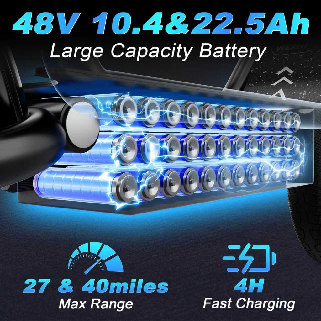 WERHY Electric Scooter,500W Motor, 14'' Tires, Top Speed 22 mph, Max 27/49 Miles Ranges, Foldable E-Scooter with Suspension &Adult, Digital Display, Cruise Control,Rear Seat Box