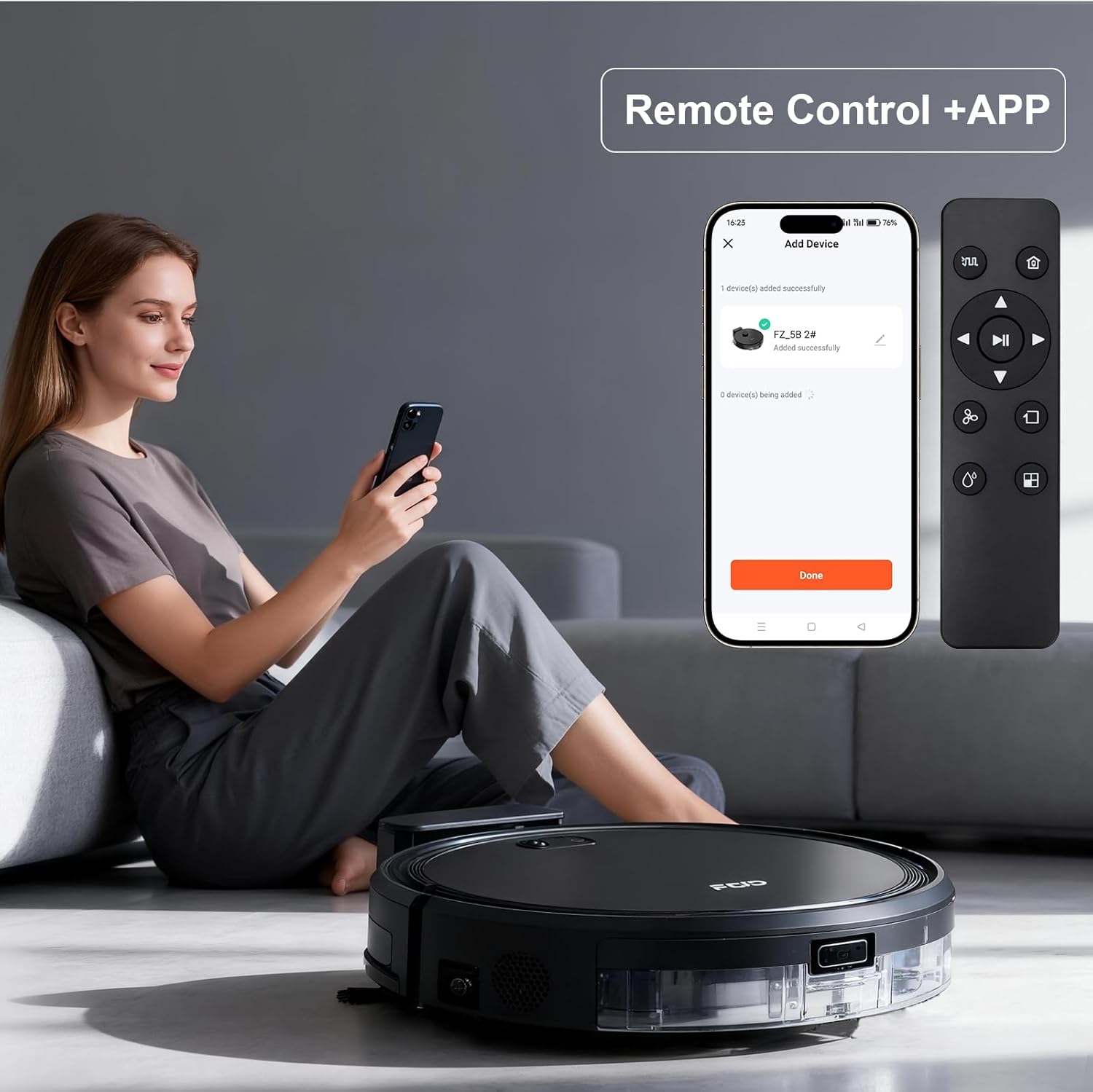 Robot Vacuum and Mop Combo, 2 in 1 Mopping Robotic Vacuum Cleaner w Schedule,Robot Vacuum Self Emptying App/Remote,5000Pa Strong Suction, Slim, Ideal for Hard Floor, Pet Hair (F7s)
