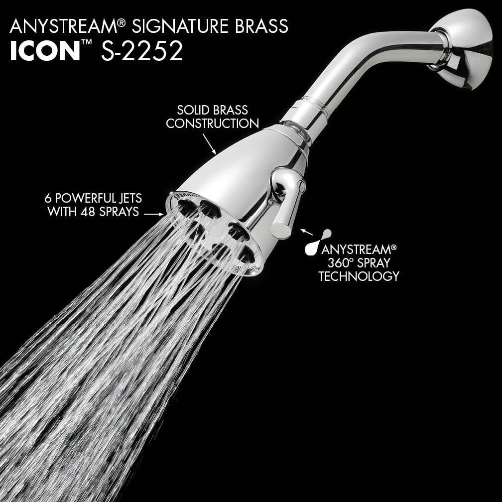 Speakman S-2252-ORB Signature Brass Icon Anystream High Pressure Adjustable Shower Head, Oil-Rubbed Bronze