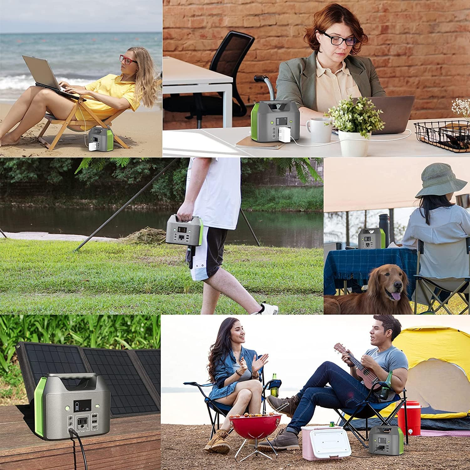 EnginStar Portable Power Station, 150W 155Wh Power Bank with 110V AC Outlet, 6 Outputs External Battery Pack Portable Backup Battery Laptop Charger with LED Light for Home Camping