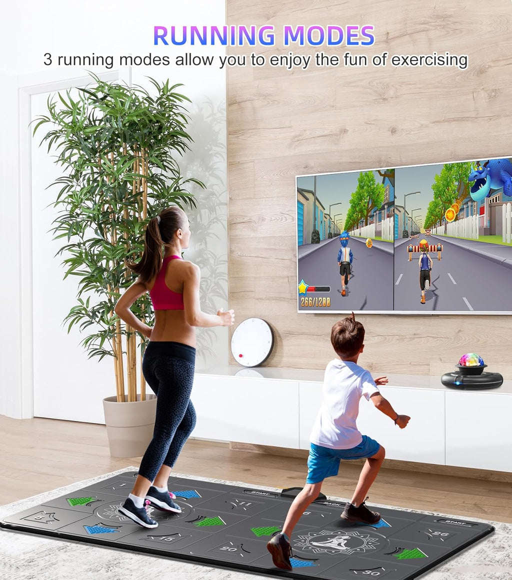 FWFX Wireless Dance Mat for Kids & Adults, Interactive TV Game System with Fitness Dance Pad, Plug & Play Indoor Sports Games for Family Fun(Gray)