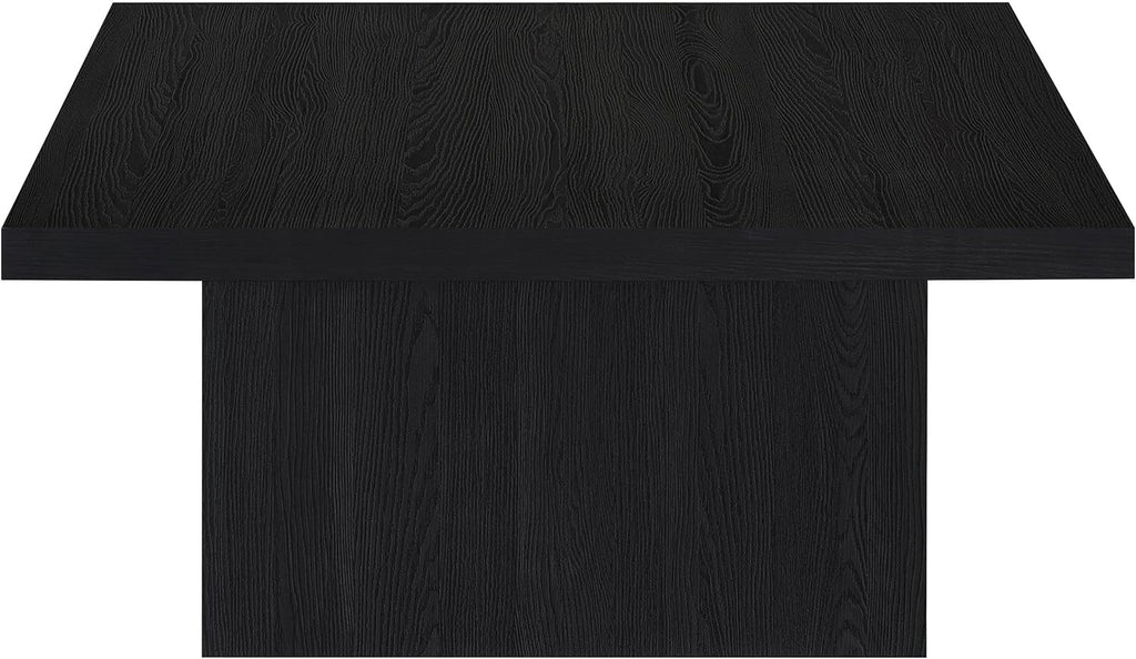 Coaster Home Furnishings - Devar - Wood - Square Coffee Table with Plinth Base, Geometric Design and Contemporary Style - Living Room - Black - 706408