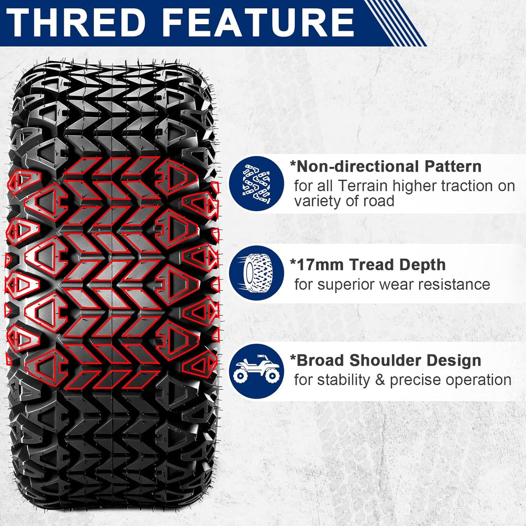 MaxAuto 25x10-12 Hilly Lawn ATV Tires, 25x10x12 All Terrain Tires, 25 10 12 Sand Off-Road Tire, 6PR Tubeless, 2 Pack