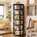 Aheaplus 6 Tier Rotating Bookshelf Tower, Revolving Bookcase, 360° Round Spinning Book Shelf, Narrow Swivel Bookshelves Vertical Rolling Turning Corner Bookshelf Organizer for Small Space, Black