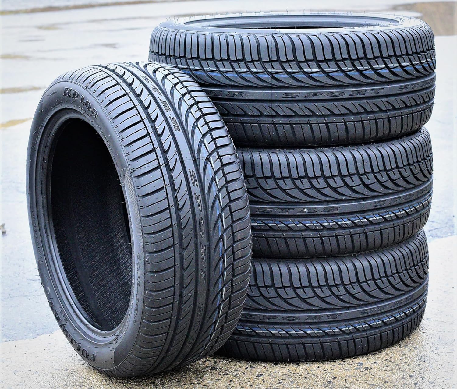 Set of 4 (FOUR) Fullway HP108 All-Season Truck/SUV High Performance Radial Tires-225/55R17 225/55ZR17 225/55/17 225/55-17 101W Load Range XL 4-Ply BSW Black Side Wall UTQG 380AA
