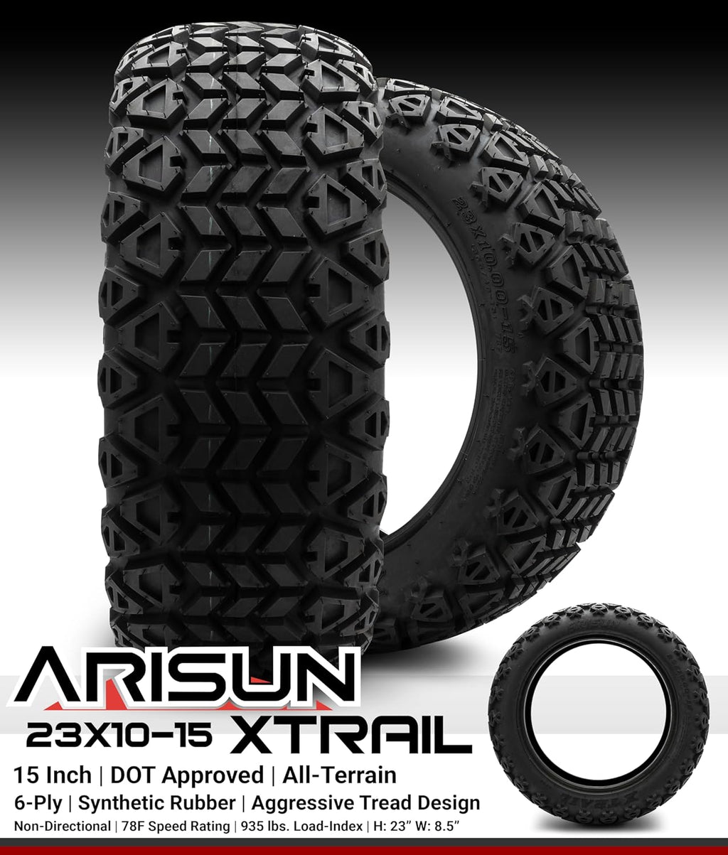 Arisun X-Trail 23x10-15 DOT Golf Cart Tire All-Terrain (6-Ply) - Set of Two
