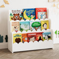 SpaceAid 3-Tier Scalloped Bookshelf, Montessori Bookcase for Toddlers, Wooden Book Shelf Organizer Display Furniture for Kids Rooms, Playroom, Nursery and Classroom, White