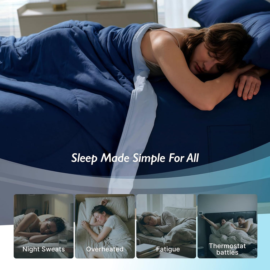 Breescape Cooling King Comforter - BlendTek Q-Max>0.5 Tech, Breathable Blanket for Hot Sleepers & Night Sweats Relief, Reversible Quilt, Premium Lightweight Summer Bedding, 106x90 Inches