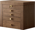 5-Layter Jewelry Organizer Box with Lock and Key, Wooden Jewelry Box for Mother's Day with Interior Mirror - Ring Earring Bracelet Necklace Holder, 11.8 inch