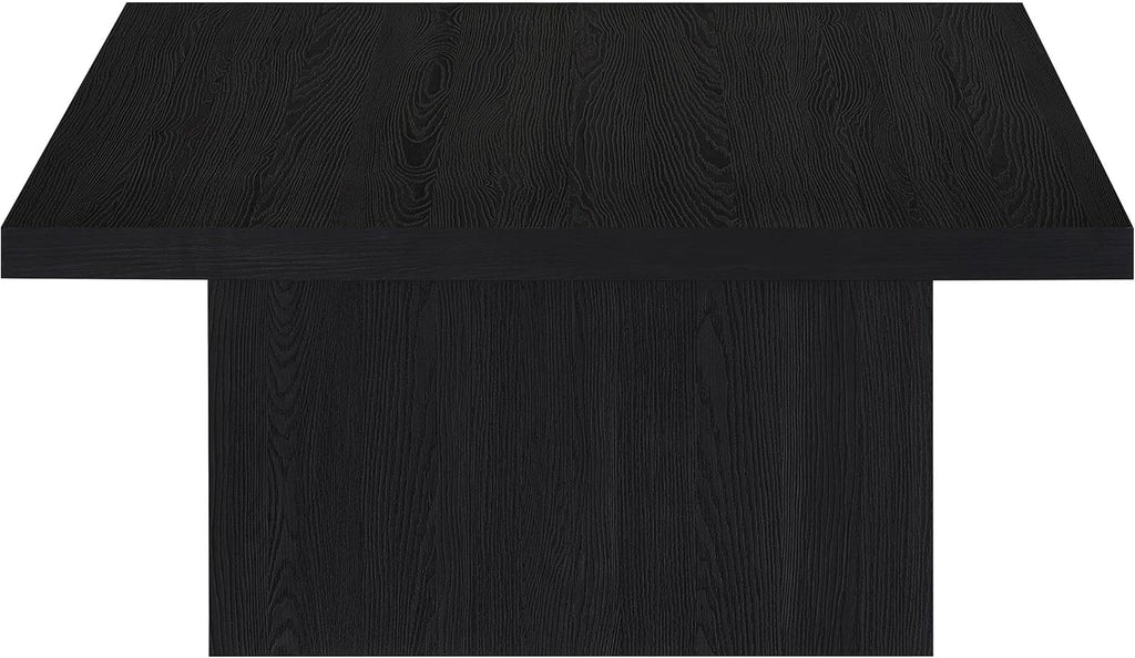 Coaster Home Furnishings - Devar - Wood - Square Coffee Table with Plinth Base, Geometric Design and Contemporary Style - Living Room - Black - 706408