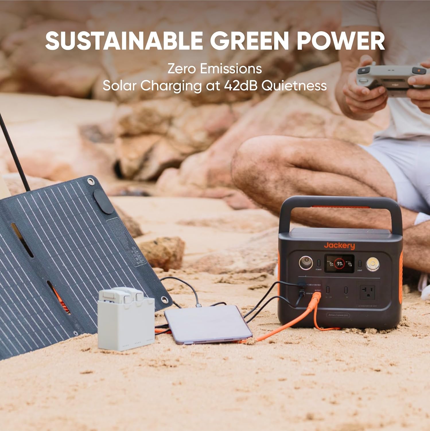 Jackery Explorer 240 v2 Portable Power Station, 256Wh LiFePO4 Battery with 300W AC/100W USB-C Output, 1Hr Fast Charging, Versatile Scenarios-Outdoor/Camping/RV/Travel/Emergency Backup (Renewed)