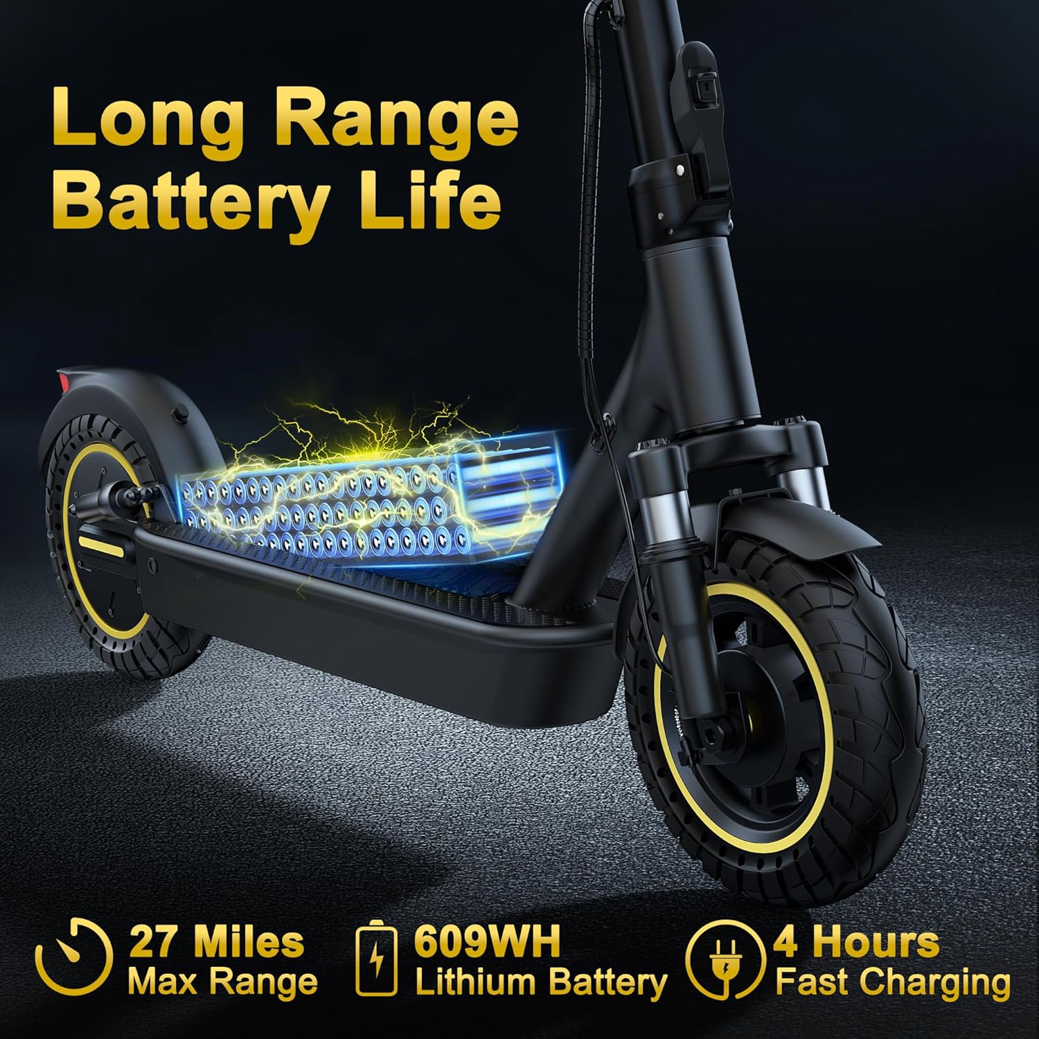WERHY 10 Inches Electric Scooter, 500W Powerful Motor & 25-28Miles Long Range, 21/22 MPH Top Speed, Folding E Scooter with Dual Braking for Adults