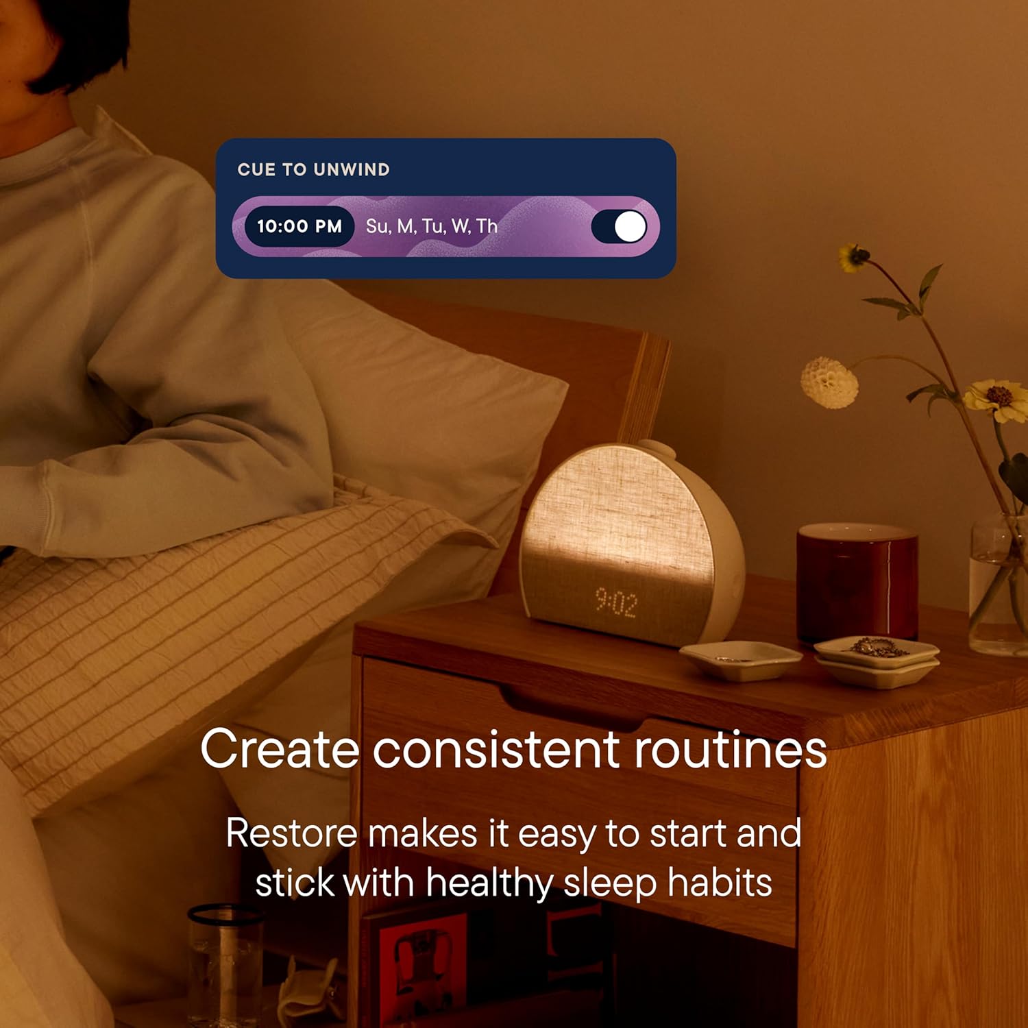 Hatch Restore 3 Sunrise Alarm Clock, Sound Machine, Smart Light (Cocoa) - White Noise, Screen-Free Sleep Routine